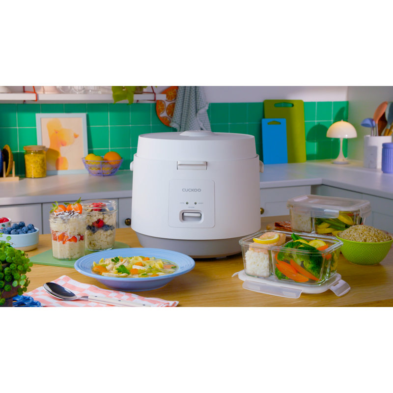 CUCKOO Basic Rice Cooker 10-Cup Uncooked / 20-Cup Cooked, Large Rice Maker and Warmer with Nonstick Inner Pot, Easy to Use with Auto Keep Warm, Includes Steam Tray, White (CR-1095)