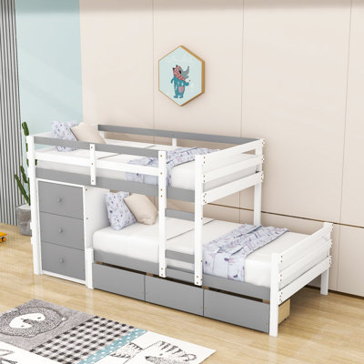 Gerrish Twin over Twin 6 Drawer Standard Bunk Bed by Harriet Bee by Harriet Bee