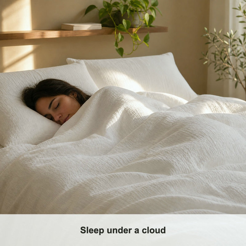 Muslin Cotton Duvet Cover Set, King Duvet Cover + 2 King Pillowcases, White