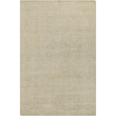 Tapis beige en laine noué à la main Moriarty