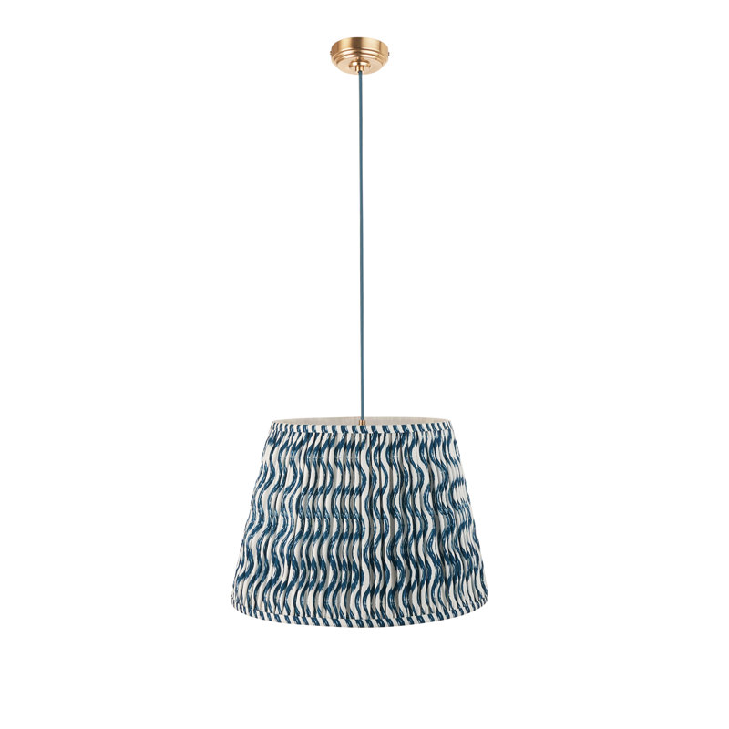 Parksdale 1 - Light Brushed Brass Pendant, Blue