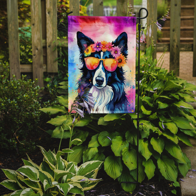 Drapeau de jardin Hippie Dawg, Border Collie