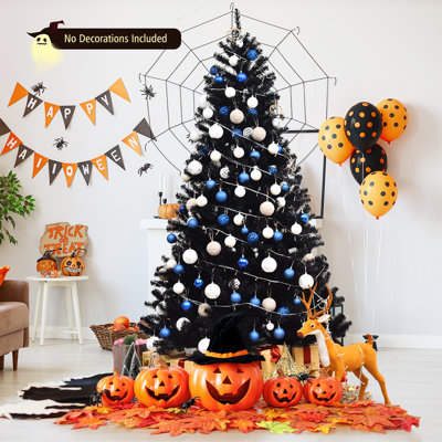 Arbre de Noël noir en épinette artificielle