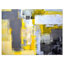 Art abstrait sur toile abstraite, impression moderne flou jaune et gris - Abstrait flou gris et jaune