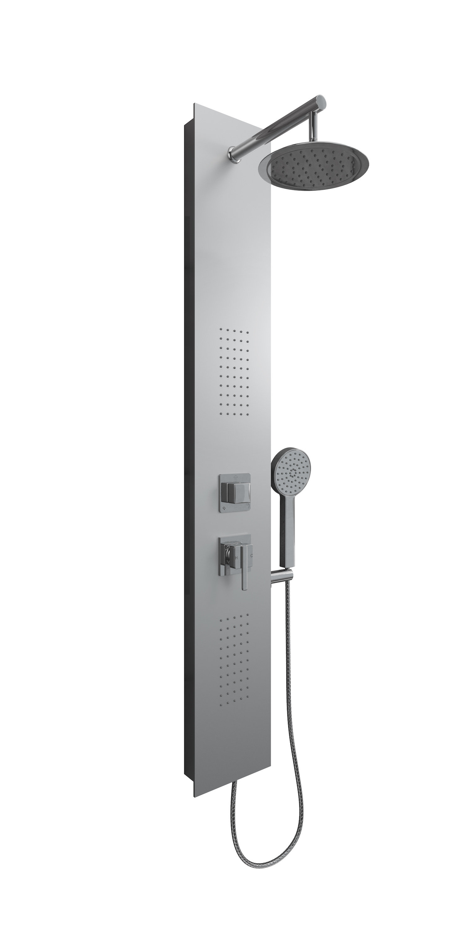 Belfry Bathroom Shower panel Milaan shower column fitting silver shower