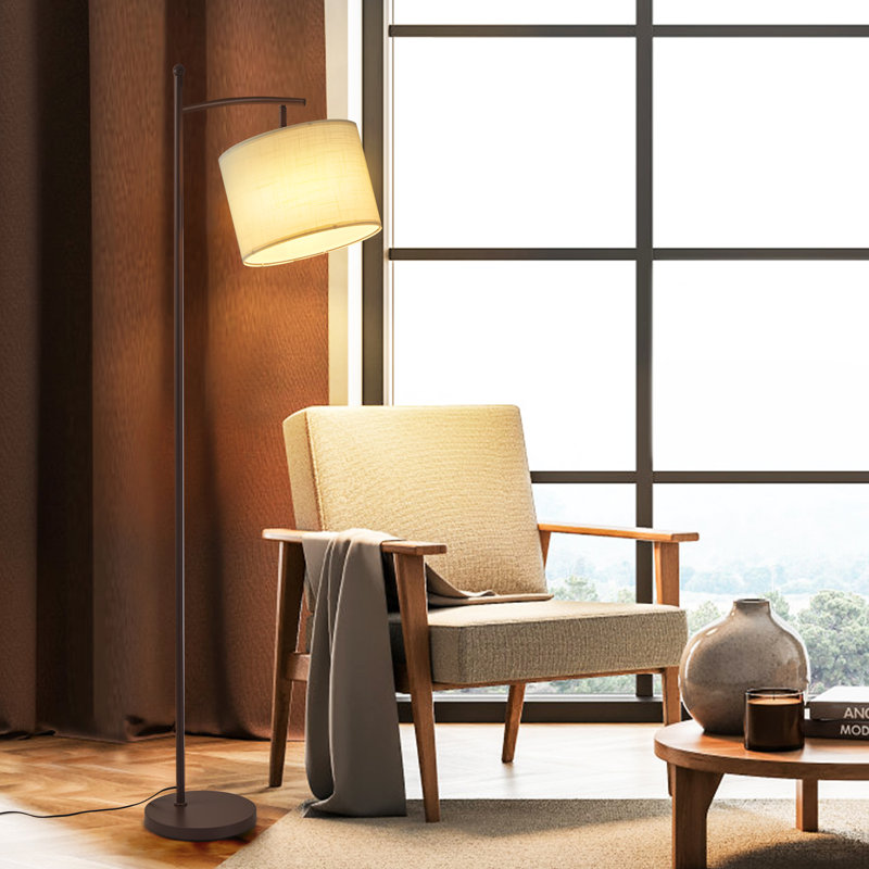 Lampe sur pied arquée à DEL à intensité variable H 66 "avec télécommande Mercer41, Brun