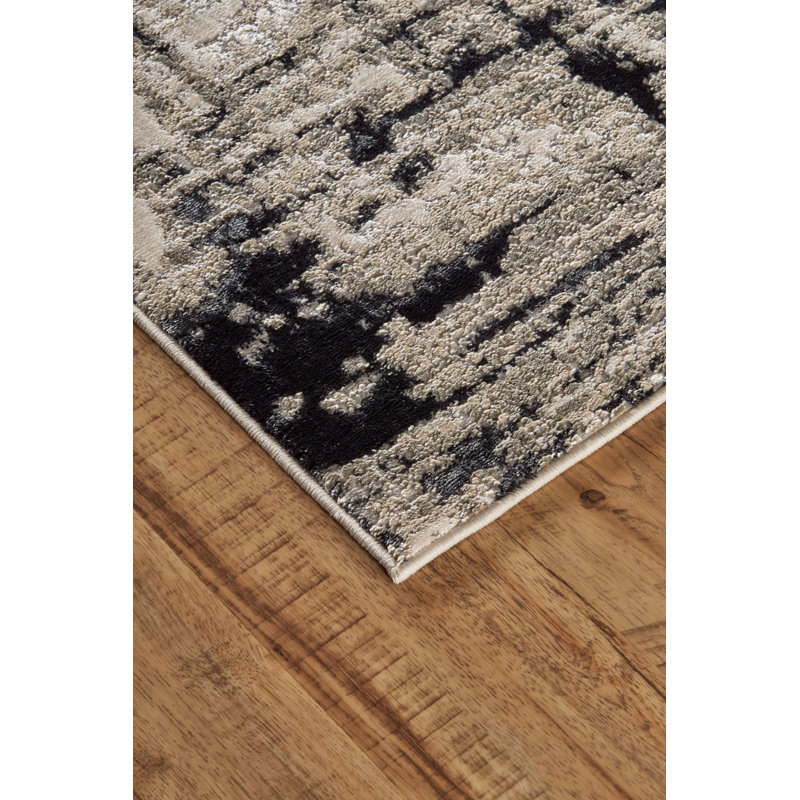 Tapis gris clair / noir Devia, Rectangle 4 pi x 6 pi
