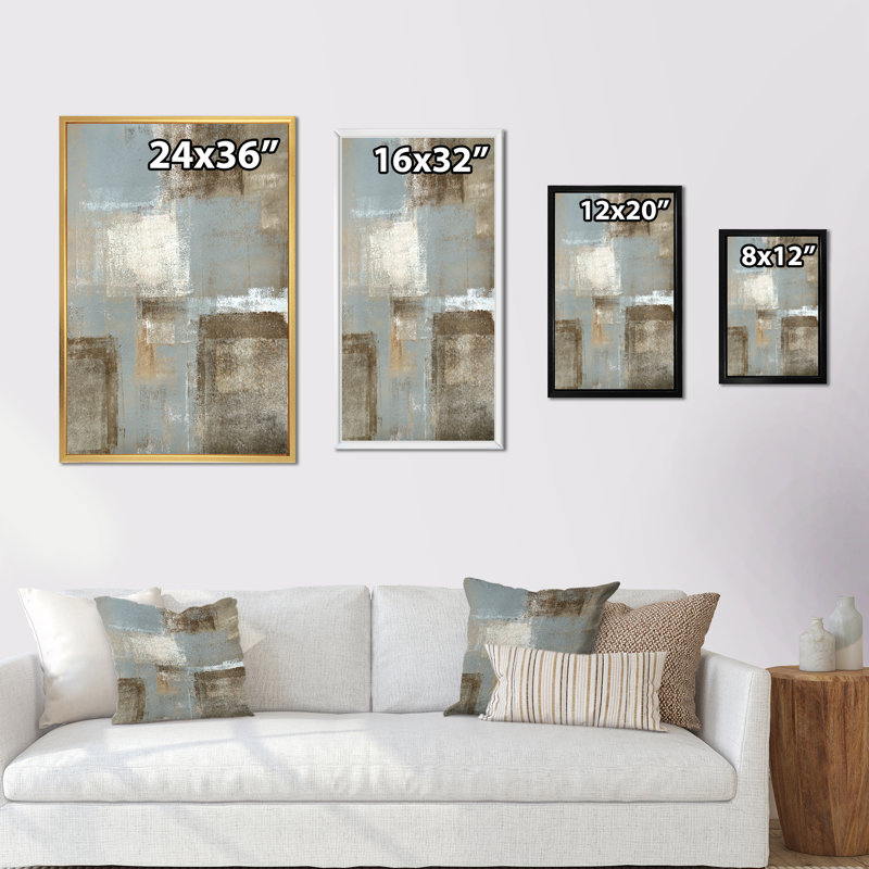 «Gray Meets Brown Abstract Art VI», reproduction sur toile, H 20 po x l 12 po x P 1 po, Cadre flottant doré