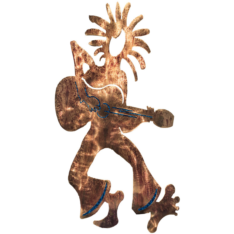 Décoration en métal Desert Dancer Willie, H 20,75 po x l 10,5 po x P 0,25 po, Bleu
