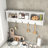 White Wooden Coat Rack With 4 Dual Hooks And Compact Storage Shelf For Home Entry-565653665