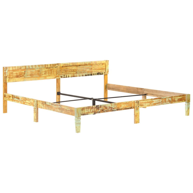 Borum Solid Wood Bed, 200 x 200cm, Reclaimed Wood