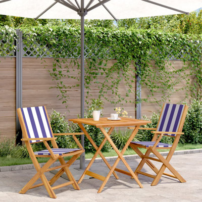 2 - Person Wood Patio Dining Set with Square Table