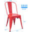 Ensemble de 4 chaises de salle à manger en métal pour l'intérieur et l'extérieur-1303850626