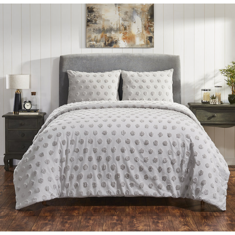 Ensemble de housse de couette Venice, Gris, Housse de couette grand et 2 taies décoratives