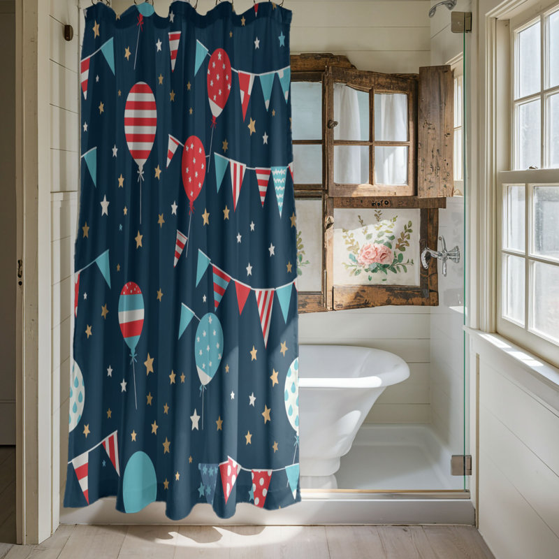 Événement Joyfulness - Rideau de douche Premium, H 74 po x l 71 po