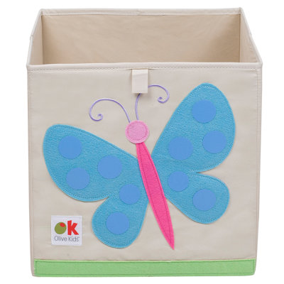 Cube de rangement 13 po Wildkin Kids - Organisateur durable pour jouets, livres et fournitures artistiques - Papillons