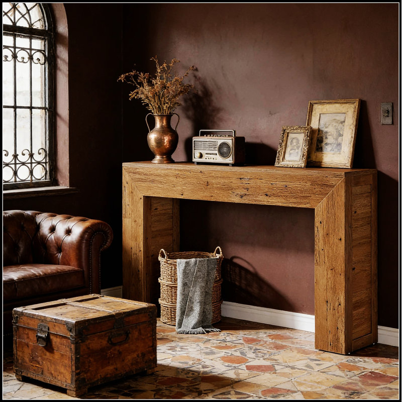 Practical Entry Table, Rustic Console Table With High-Strength Top And Industrial-Grade Sealed Surface For Durability And Easy Maintenance