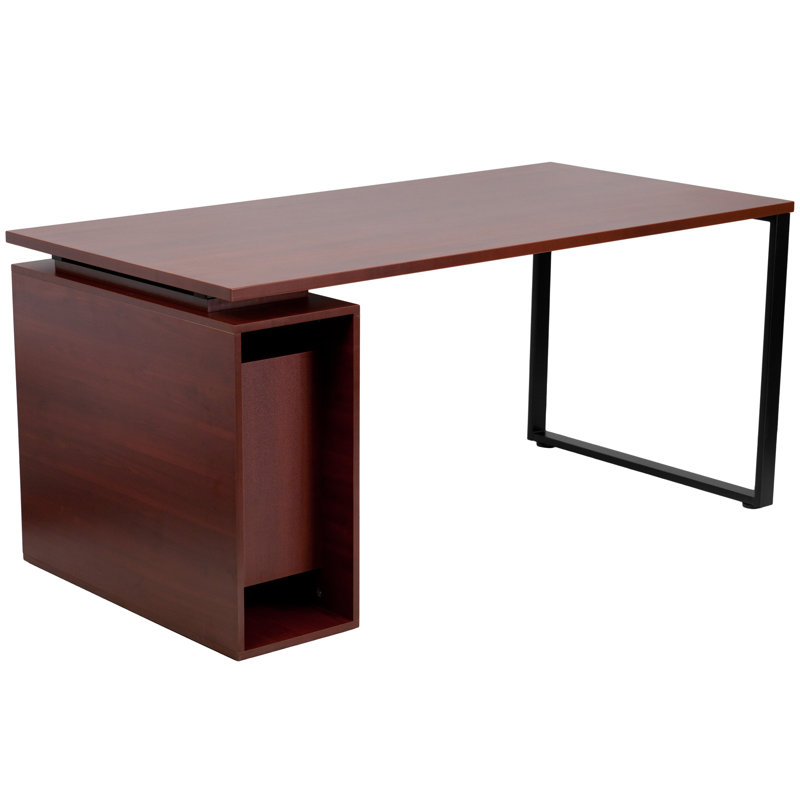 Computer Desk with Open Storage Pedestal