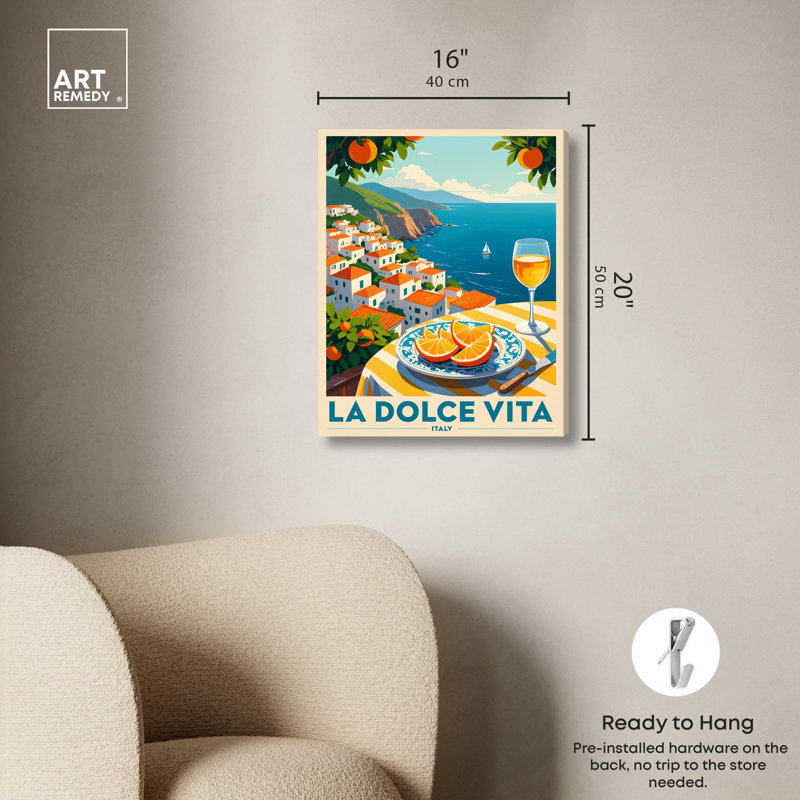 «A Toast to Italy» par Art Remedy, Toile tendue avec châssis, H 20 po x l 16 po