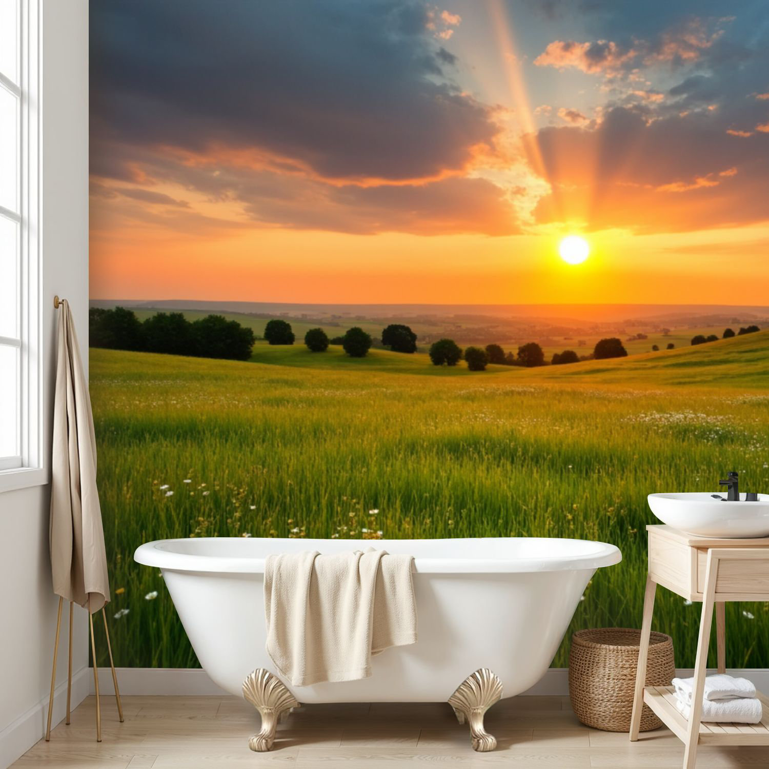 Latitude Run® Wall Mural Peel and Stick Wallpaper Dramatic Sunrise ...