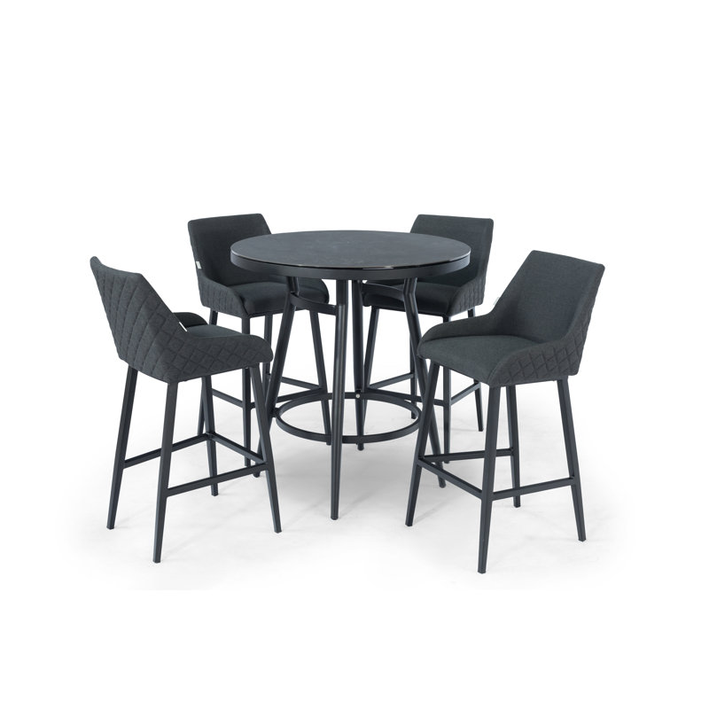 Harijan Metal Outdoor 73cm Bar Stool, Charcoal, Black