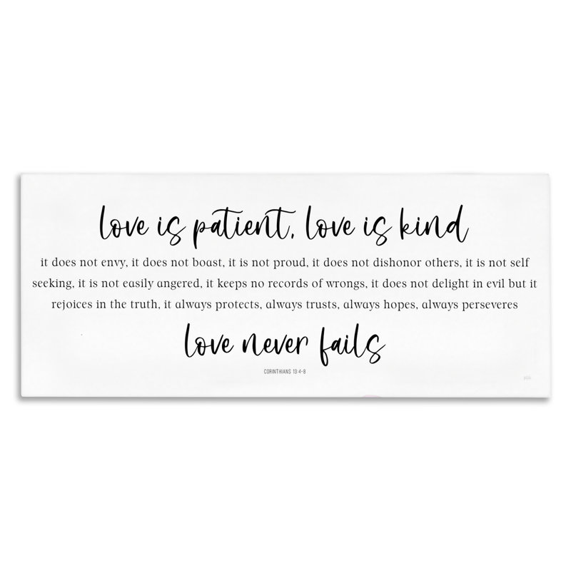 Love Love Fails Proverb, conception de Natalie Carpentieri, H 10 po x l 24 po