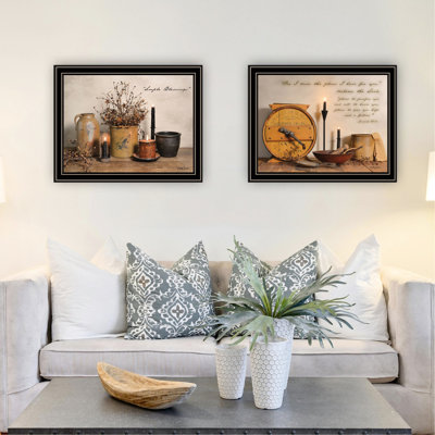2 Simple Blessings Black Framed Wall Art For Home Decor - Living Room And Bedroom Decor, Multicolor, Made Of Wood Paper, 18.3 In. Deep, 1.01 Wide, 14.3 High, 5.01 Lb. Heavy, Fade- Finish,
