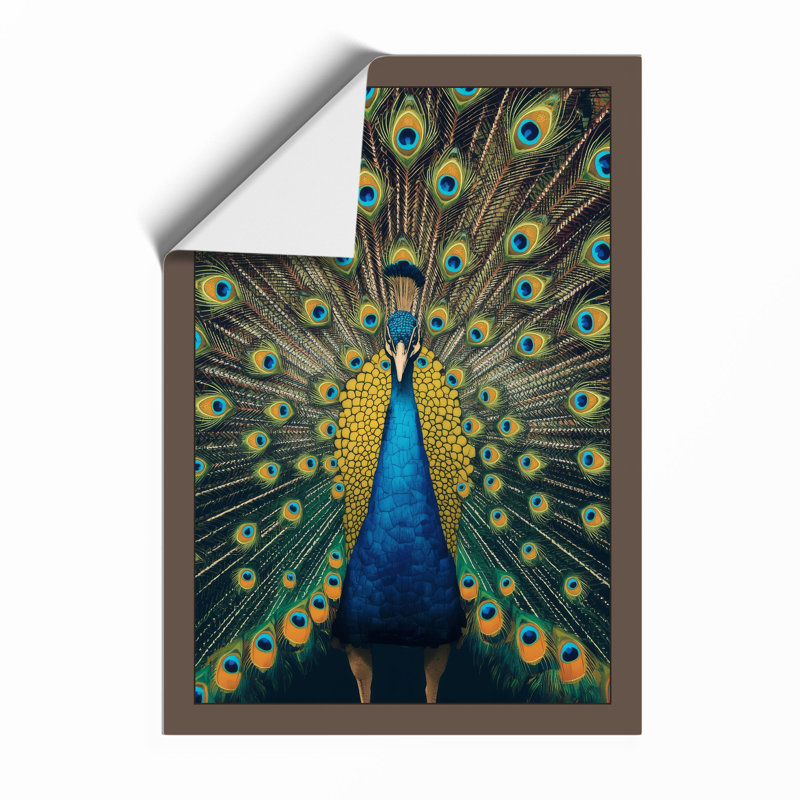 Peacock In Display Modern - Print, Unframed, A1 - 84.1 x 59.4 cm