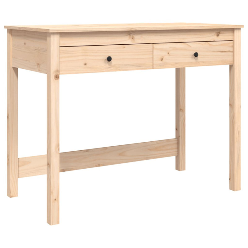 Levica Solid Wood Solid Wood Writing Desk, Brown