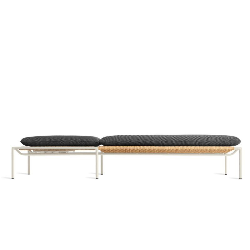 Dog Days Outdoor Chaise Lounge, Sunbrella Coal, White