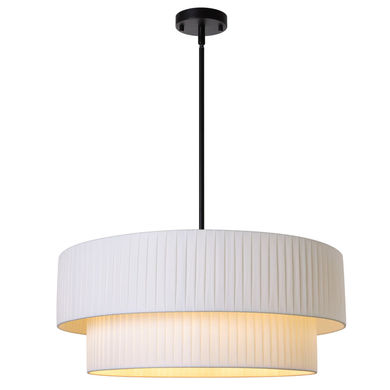 Lustre tambour à 3 lumières Reihan, Or, H 9,2 po x l 23,6 po x P 23,6 po