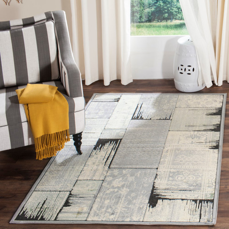 Elana Performance Abstract Rug, Rectangle 4' x 5'7"