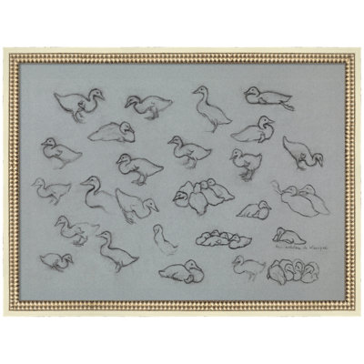 Study Sheet Ducks Julie de Graag by Nostalgia Prints Framed Mounted Canvas Wall Art Print