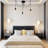 3 Lights Adjustable Height Metal Body Chandelier