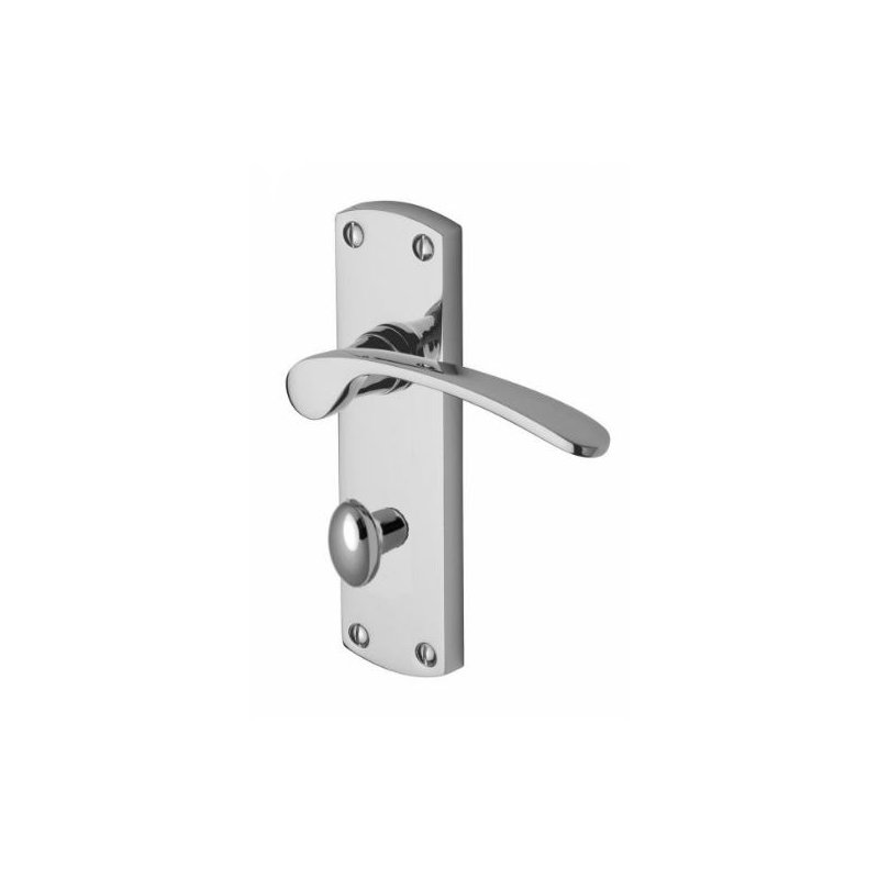 Heritage Brass Project Hardware Door Handle for Bathroom Luca Design, Polished Chrome