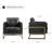Genuine Leather Accent Arm Chair with Metal Leg-165495238