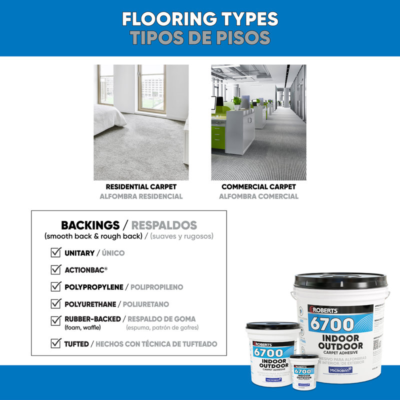 Adhésif pour tapis intérieur / extérieur ROBERTS - 1 gallon (3,78 L)