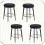 Ensemble de 4 tabourets de comptoir modernes avec cadre en fer et coussin en éponge pratique et polyvalent-121321848