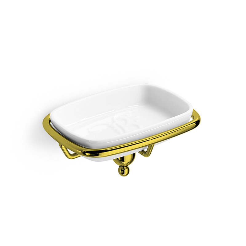 Elsa Porcelain China Soap Dish, Gold
