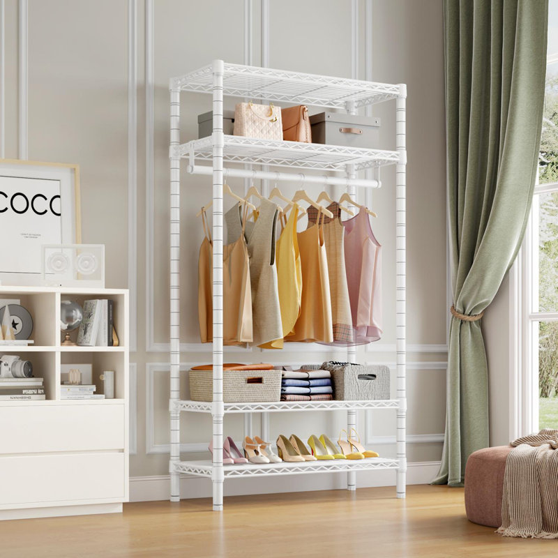 35.4'' Metal Freestanding Garment Rack, White