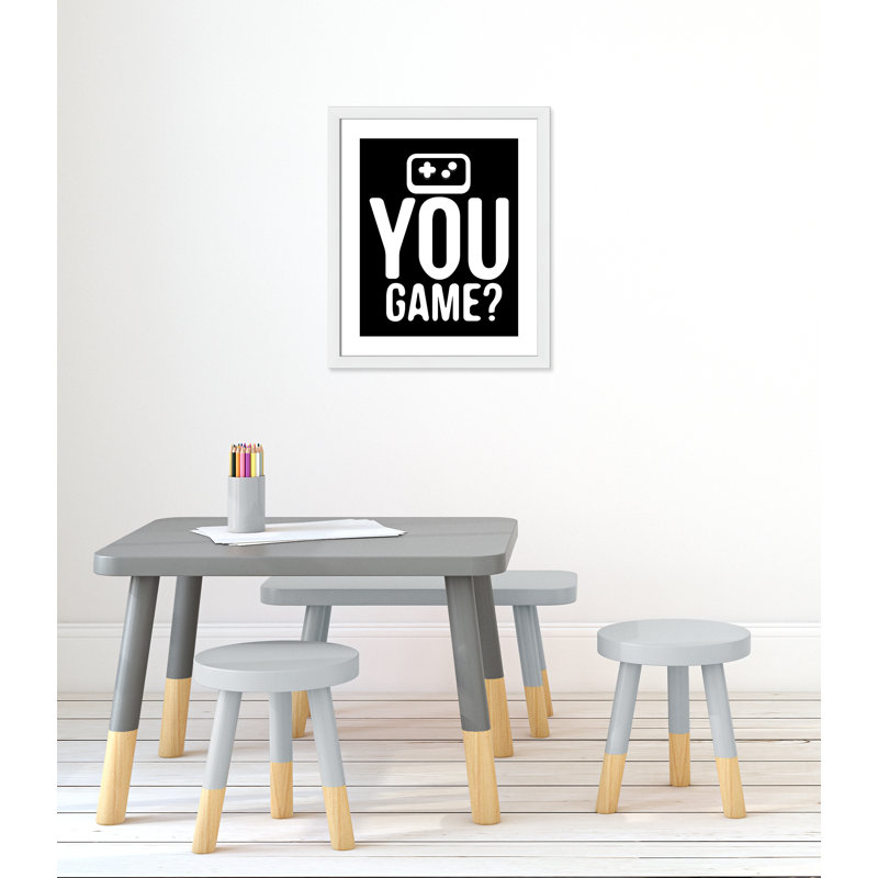 «You Game inversée», art encadré, H 26,5 po x l 22,5 po x P 0,63 po, Cadre blanc