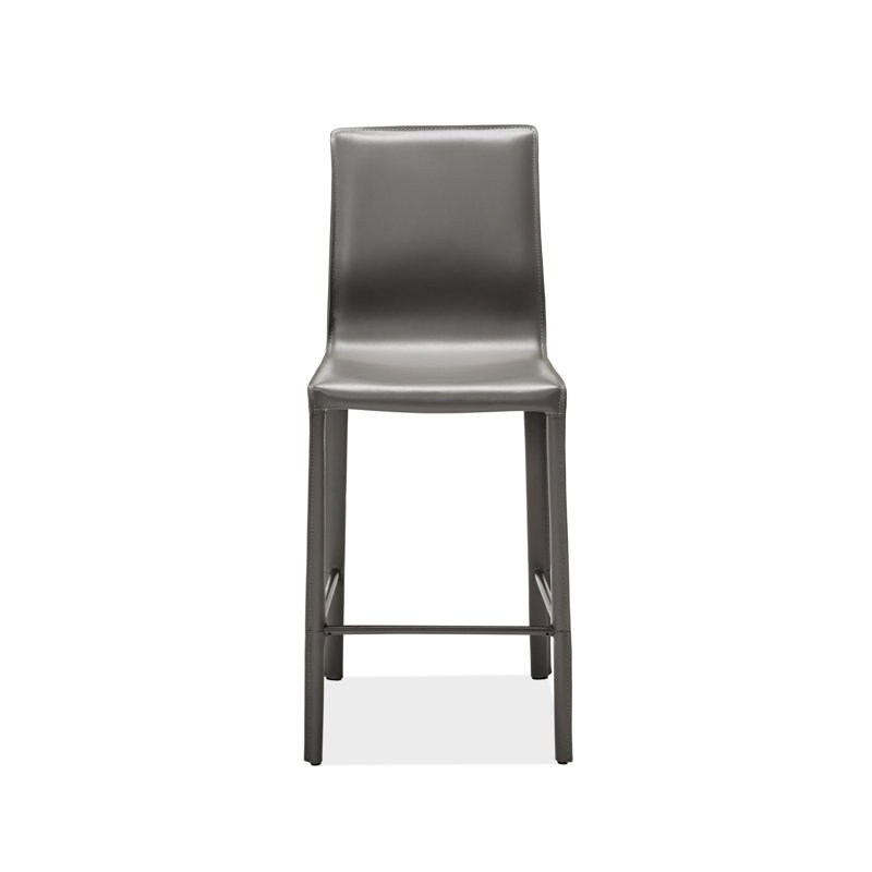Jada Upholstered Stool with Metal Frame, Gray, Counter Stool (26" Seat Height)