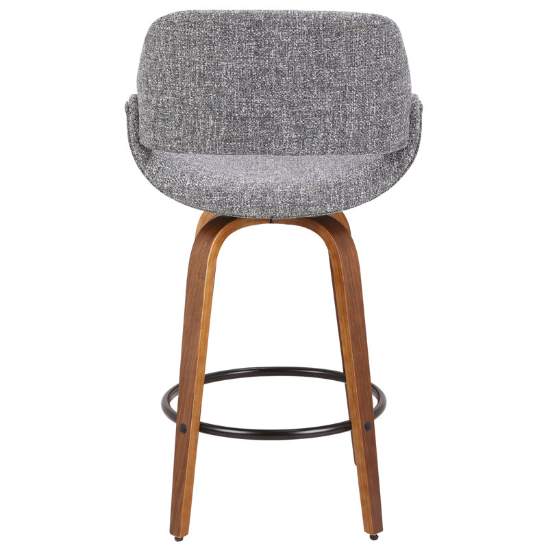 Tabouret de comptoir Fabrico Mid-Century en tissu noyer et gris par Lumisource, Gris
