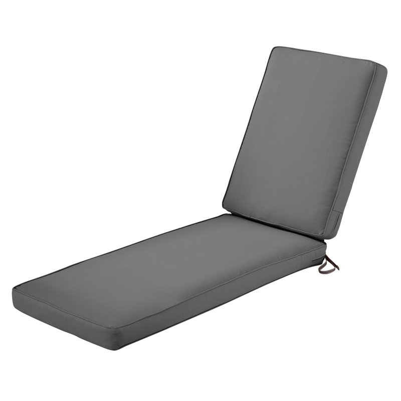 Ayvion Water-Resistant Patio Chais Lounge Cushion, 3" H x 26" W x 80" D, Light Charcoal