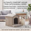 Abri pliable beige pour animaux de compagnie, tente-niche souple avec coussin orthopédique, maison de repos fermée pour chatons d'intérieur, petits chiens, lapins et écureuils
