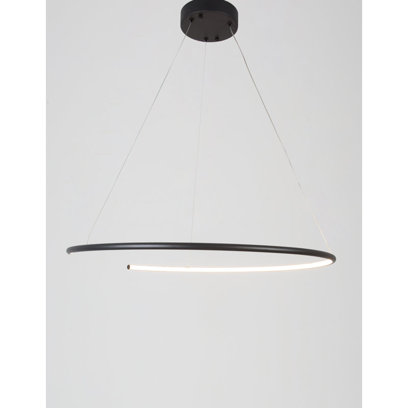 1 - Light LED Geometric Pendant, Black