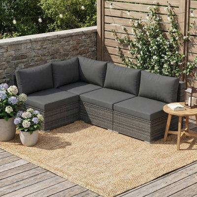 4-Person Patio Conversation Sofa Set With Cushion