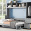 Lit escamotable Murphy avec placard et tiroirs, cadre de lit-1667122354-1667122355