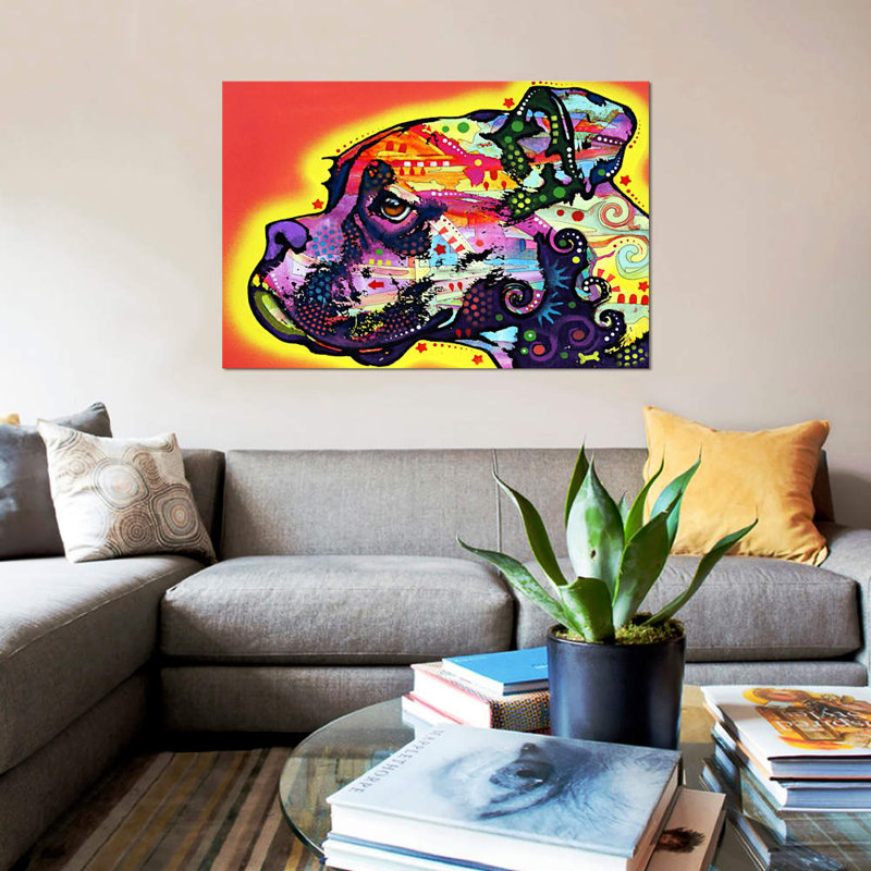 Profile Boxer by Dean Russo - Wrapped Canvas Print, 66.04 cm H x 45.72 cm W x 1.91 cm D, No Frame