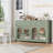 ☕ Bonnetta 55.1"W Modern Buffet Sideboard with Fluted Doors – Storage Cabinet with Drawers & Adjustable Shelves, Coffee Bar Console Table, Credenza for Living Room, Dining Room, Kitchen-329747433